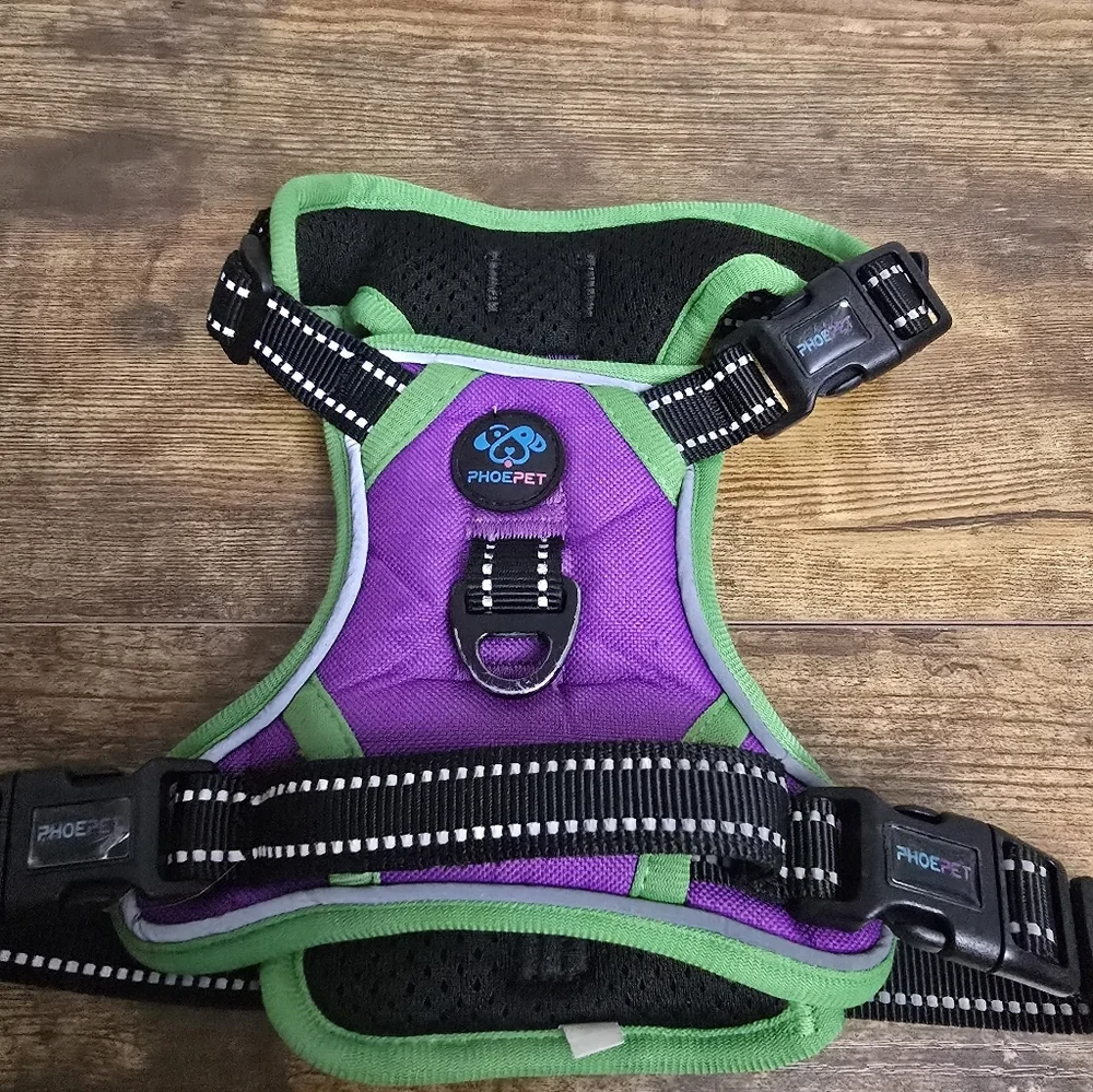 Phoepet Purple and Green Dog Harness Size Small